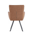 Carver Tan Leather Accent Chair in Pair by Lavishway | Armchairs-31281