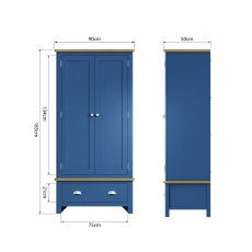 Rutland Blue Painted Gents Wardrobe by Lavishway | Wardrobe-33825