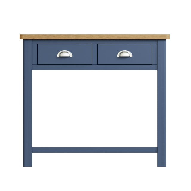 Rutland Blue Oak Top Console Table by Lavishway | Hallway Console Table-36361