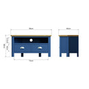 Rutland Blue Oak Top Corner TV Unit by Lavishway | TV Units Cabinets-36358