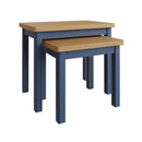 Rutland Blue Oak Top Nest of 2 Tables by Lavishway | Nest of Tables-36343