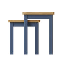 Rutland Blue Oak Top Nest of 2 Tables by Lavishway | Nest of Tables-36344