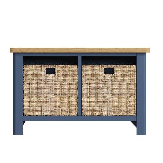 Rutland Blue Oak Top Hall Bench by Lavishway | Benches & Storage Benches-36329