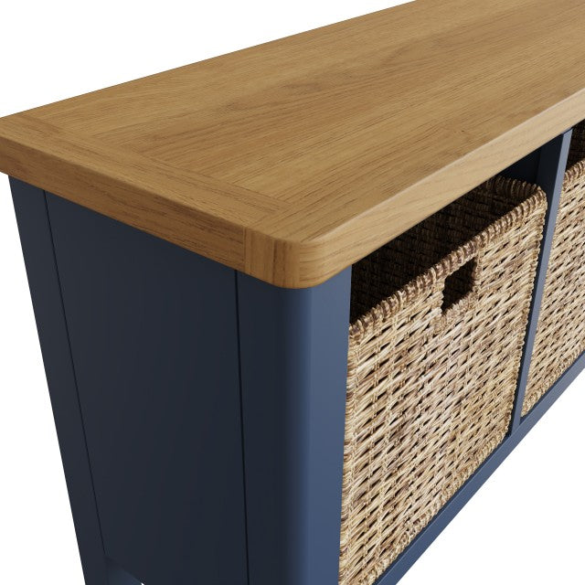 Rutland Blue Oak Top Hall Bench by Lavishway | Benches & Storage Benches-36330