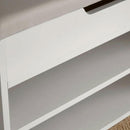 Wooden Grey Shoe Storage Cabinet With Seating by Lavishway | Shoe Cabinets-39042