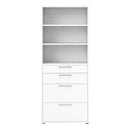 Prima White 4 Drawers Bookcase With 3 Shelves by Lavishway | Book Shelves and Cabinets-29096