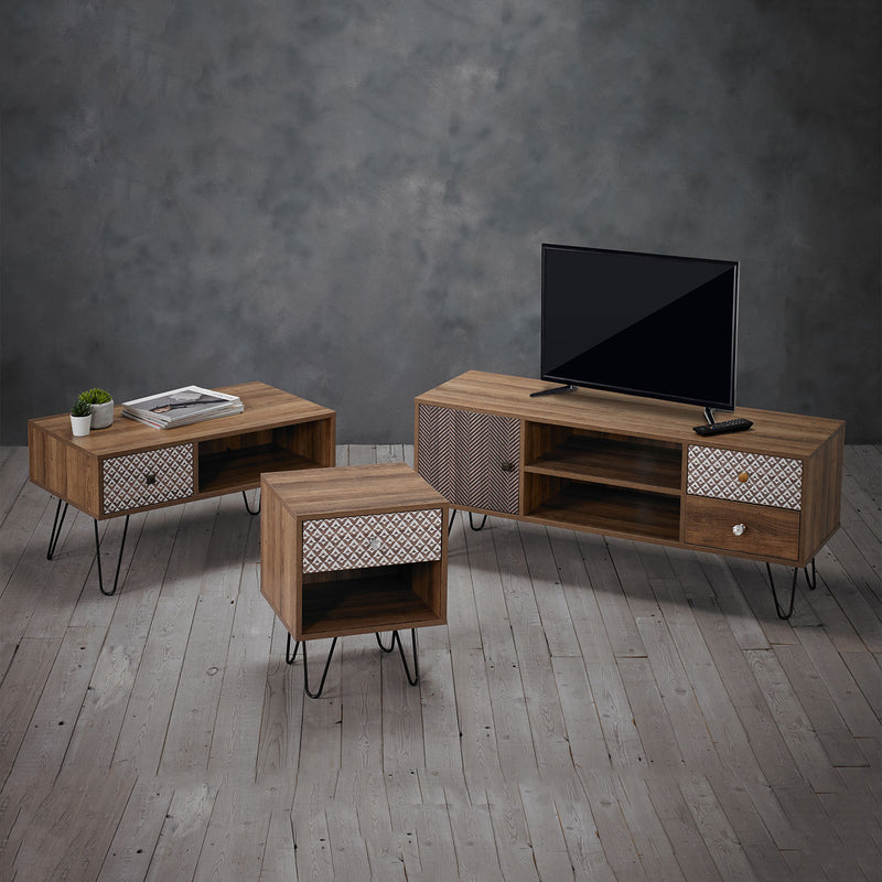 Casablanca 1 Drawer Lamp Table by Lavishway | Side Tables-35459