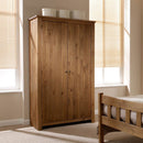 Havana Pine Finish 2 Doors Wardrobe by Lavishway | Wardrobe-32681