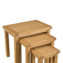 Chunky Oak Planed Smooth Nest of 3 Tables by Lavishway | Nest of Tables-32510