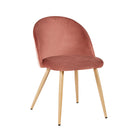 Venice Pink Velvet Dining Chair Set of 2 by Lavishway | Dining Chairs-35351