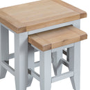 Tattershall Oak Top Nest of 2 Tables in Grey by Lavishway | Nest of Tables-33051