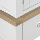 Tattershall Oak Top Large White Wardrobe by Lavishway | Wardrobe-32931