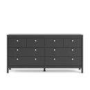 Madrid Black Wooden 8 Drawers Double Dresser by Lavishway | Sideboards-29953
