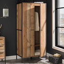 Hoxton Oak Finish 2 Door Wardrobe by Lavishway | Wardrobe-35256
