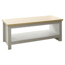 Open Shelf Coffee Table in Oak & White by Lavishway | Coffee Tables-38459