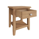 Guildford Solid Oak 1 Drawer Lamp Table by Lavishway | Side Tables-32001