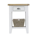 Tattershall Oak Top Telephone Table in White by Lavishway | Side Tables-33075