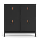 Barcelona Black 4 Tilting Doors Shoe Cabinet by Lavishway | Shoe Cabinets-30267