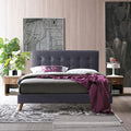 Novara Padded Headboard Fabric Bed by Lavishway | Fabric Beds-26982