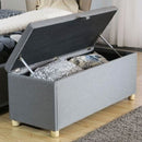 Luxury Gas Lift Lid Storage Bench in Grey by Lavishway | Benches & Storage Benches-43522