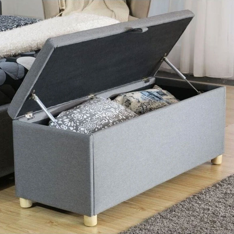 Luxury Gas Lift Lid Storage Bench in Grey by Lavishway | Benches & Storage Benches-43522