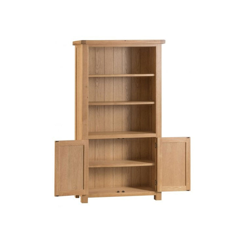 Chunky Oak Solid Wood Large Bookcase by Lavishway | Book Shelves and Cabinets-30740