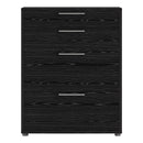 Prima Black Woodgrain 4 Drawer Filing Cabinet by Lavishway | Filing Cabinets-29144