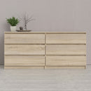 Naia Oak Finish Wide Chest of 6 Drawers by Lavishway | Chest Of Drawers-29376
