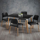 Fraser Black Dining Table with Wooden Legs by Lavishway | Dining Tables-35323