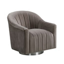 Tiffany Swivel Cappuccino Velvet Tub Chair by Lavishway | Velvet Sofa-35219