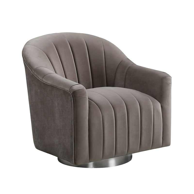 Tiffany Swivel Cappuccino Velvet Tub Chair by Lavishway | Velvet Sofa-35219