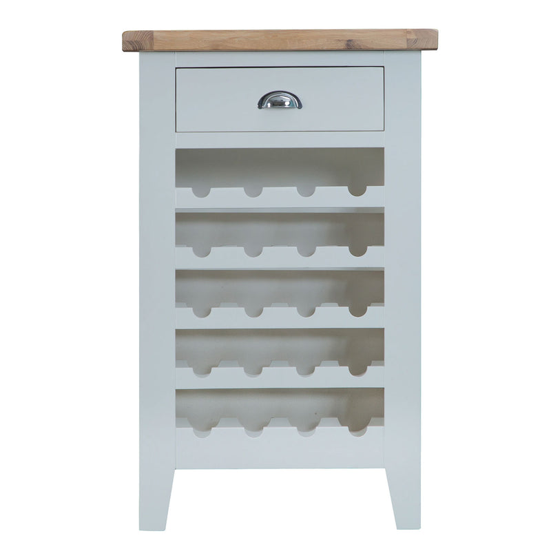 Tattershall  Oak Top Grey Wine Cabinet by Lavishway | Wine Racks-33064