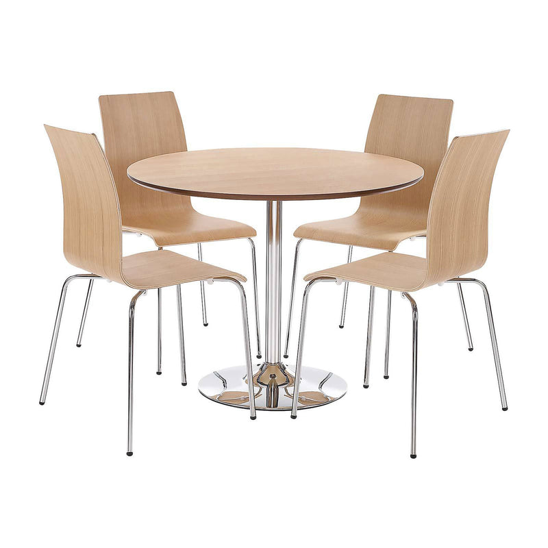 Soho Oak Veneer Finish Dining Set by Lavishway | Dining Table Set-30939