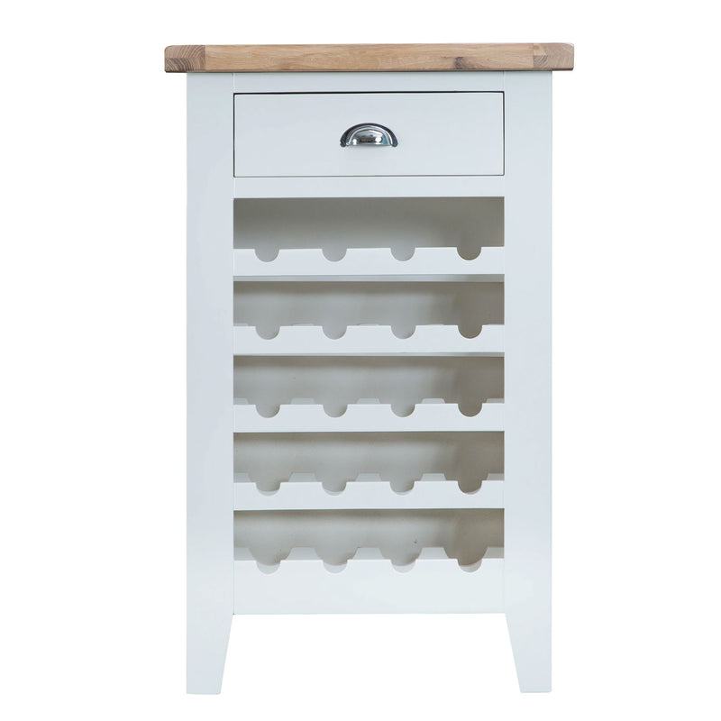 Tattershall Oak Top Wine Rack in White by Lavishway | Wine Racks-32994