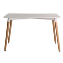 Fraser White Dining Table with Wooden Legs by Lavishway | Dining Tables-35330