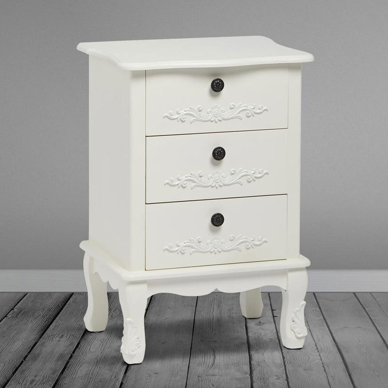 Antoinette White 3 Drawer Chest by Lavishway | Chest Of Drawers-30814