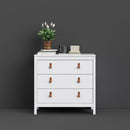 Barcelona White 3 Chest Of Drawers by Lavishway | Chest Of Drawers-29825