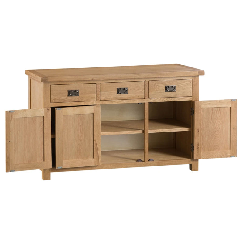 Chunky Solid Oak Wooden Large Sideboard by Lavishway | Sideboards-37224