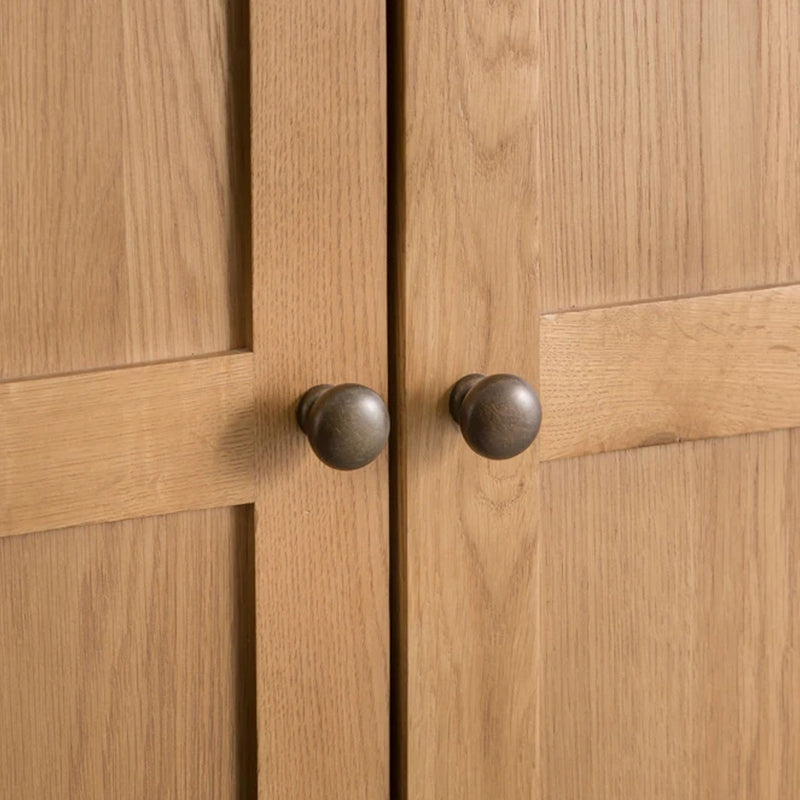 Chunky Oak Solid Wood 2 Doors Wardrobe by Lavishway | Wardrobe-32622
