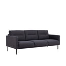 Larvik Fabric 3 Seater Sofa with Black Legs by Lavishway | Fabric Sofas-30364