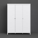 Madrid White Finish 3 Doors Wardrobe by Lavishway | Wardrobe-29491