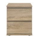Nova Oak Finish 2 Drawers Bedside Table by Lavishway | Bedside Tables-30147
