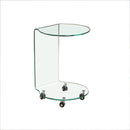 Azurro Clear Glass Curved Edges Lamp Table by Lavishway | Side Tables-30765