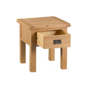 Chunky Solid Oak Lamp Table With Drawer by Lavishway | Side Tables-37199