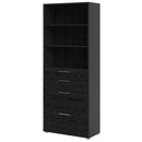 Prima Woodgrain 4 Drawer 3 & Shelves Bookcase by Lavishway | Book Shelves and Cabinets-29084