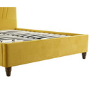 Lexie Wooden Effect Legs Velvet Double Bed by Lavishway | Velvet Bed-35617