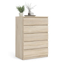 Naia Oak Finish 5 Drawers Chest by Lavishway | Chest Of Drawers-29419