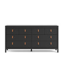 Barcelona Matt Black 8 Drawers Double Dresser by Lavishway | Sideboards-30257