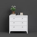 Madrid White Wooden 3 Chest Of Drawers by Lavishway | Chest Of Drawers-29518