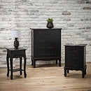 Antoinette Black 1 Drawer Lamp Table by Lavishway | Side Tables-30854